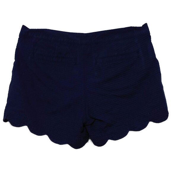 Lilly Pulitzer Buttercup Shorts with Scalloped Hem in True Navy - Picture 7 of 12